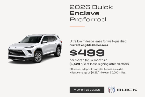 Ultra low mileage lease for well-qualified current eligible GM lessees.

$499 per month for 24 mo...
